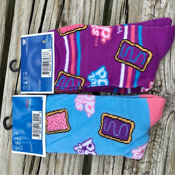 2/$10 NEW Mens 2 Licensed Kellogg’s Pop Tarts Toaster Pastries Fruit Pie Socks - Picture 2 of 5